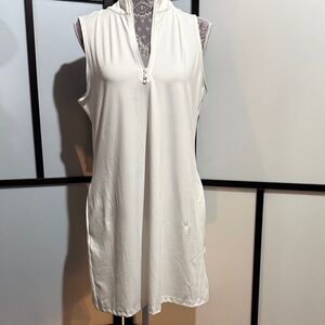 Tommy Bahama White Sleeveless Zip-Front Golf